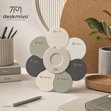 Deskmivo™ Magnetic Note Petals – Rotating Desktop Planning System