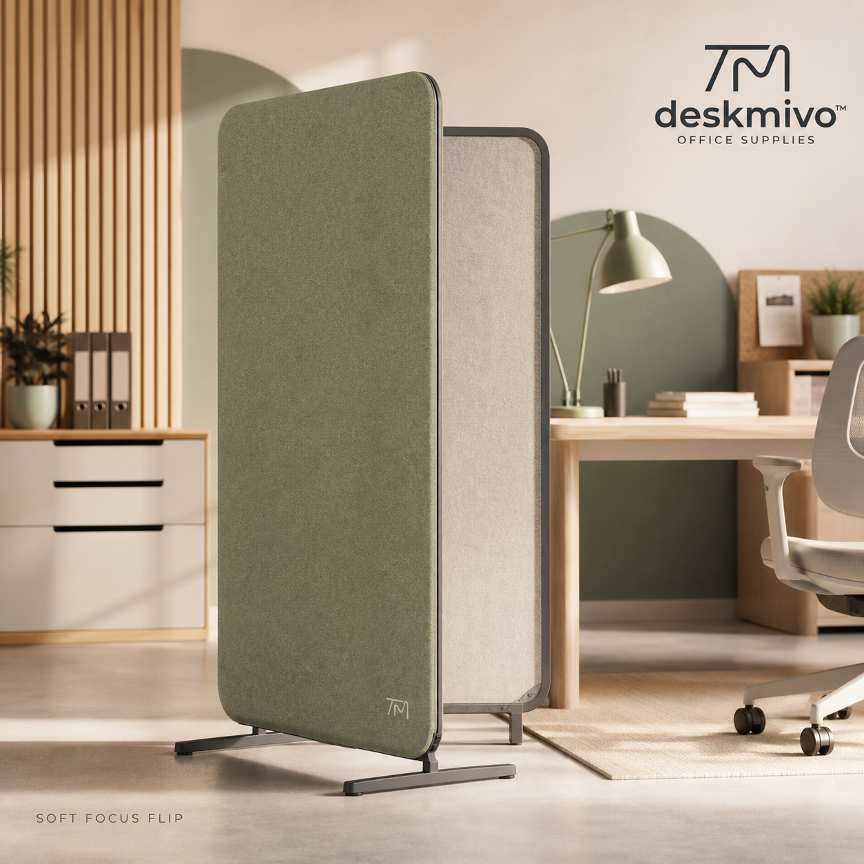 Deskmivo™ Rollaway Focus Band – Portable Felt Workspace Privacy Screen