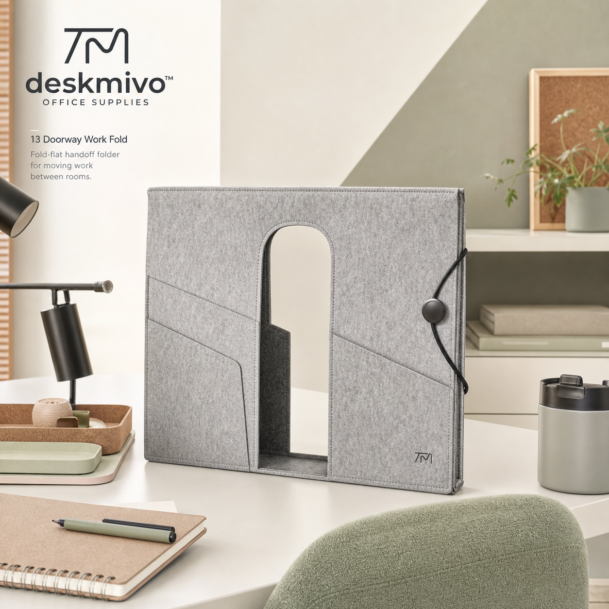 Deskmivo™ Doorway Work Fold – Fold-Flat Mobile Project Folder